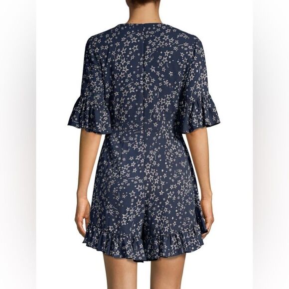 Likely Delilah Star Pattern Blue Wrap Romper - Picture 2 of 10